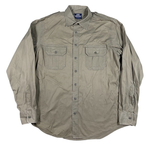 Willis & Geiger Other - Willis & Geiger Mens Sz L Bush Poplin Shirt Olive Utility Safari Gorpcore EUC